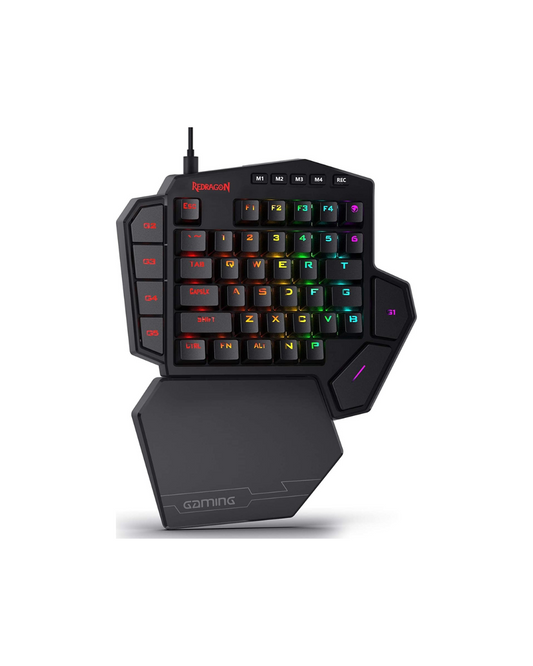Redragon K585 Wired DITI One-Handed RGB Mechanical Gaming Keyboard Blue Switches Type-C Professional Gaming Keypad with 7 Onboard Macro Keys Detachable Wrist Rest 42 Keys | K585RGB